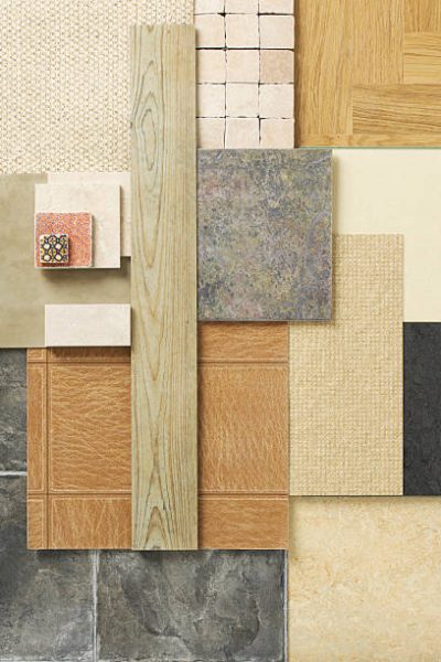 Overhead composition of various flooring samples Other Variation